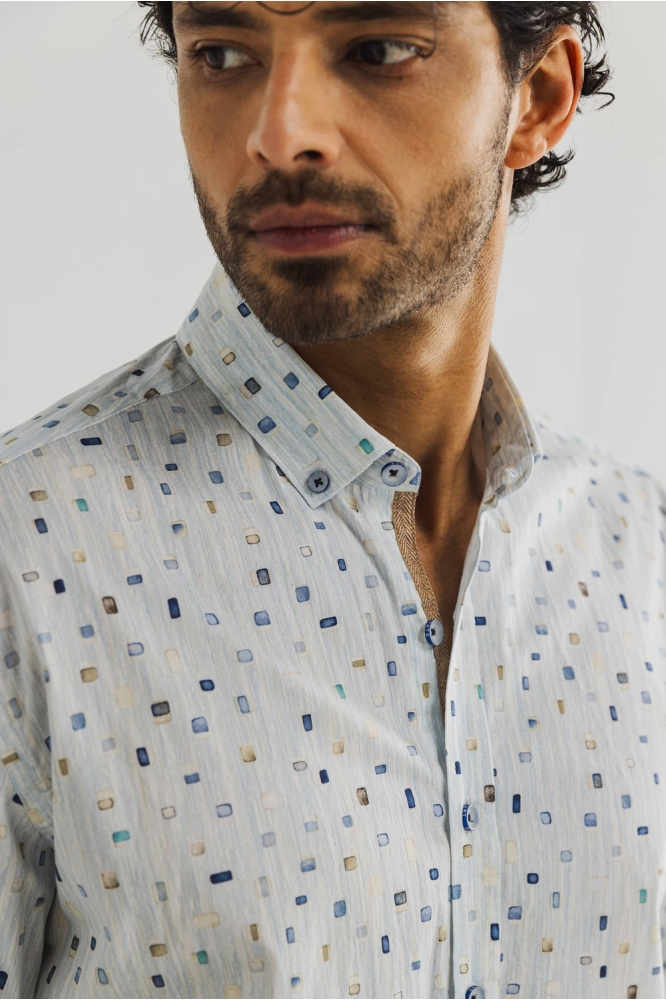 TWILL OVERHEMD MET ABSTRACT PATROON 21415316 1152